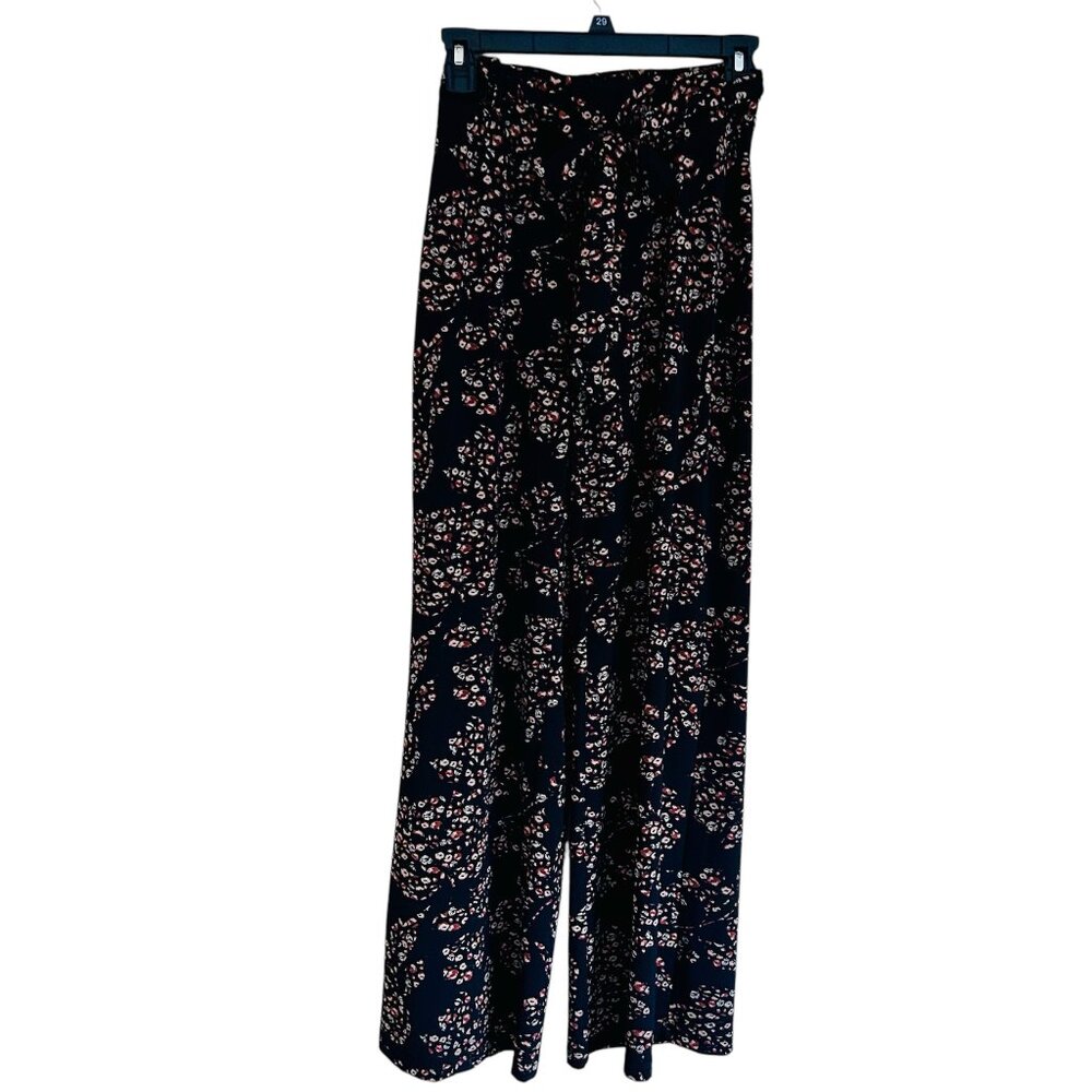 Joan Vass Floral print Wide leg Boho pants Size XS